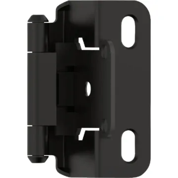 Amerock Overlay Self-Closing Partial Wrap Cabinet Hinge (Matte Black - 2pk) 1/2 in.