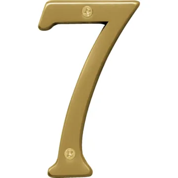 HY-KO Hy-Ko 4 In. Brushed Brass Number 7