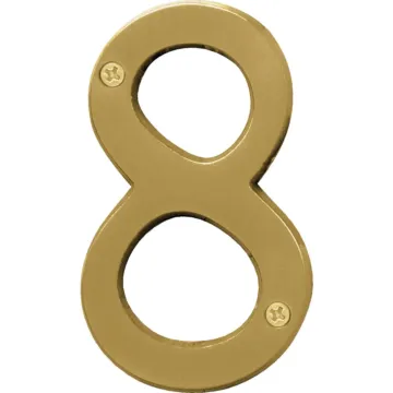HY-KO Hy-Ko 4 In. Brushed Brass Number 8