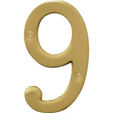 HY-KO Hy-Ko 4 In. Brushed Brass Number 9