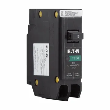 Eaton BR AFCI circuit breaker, AFCI Circuit breaker, UL only, 15 A, 10 kAIC, Single-pole, 120 V, BR, Plug-on, #14-8 AWG Cu/Al, Type BR Loadcenters
