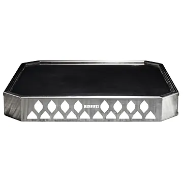 Breeo SS 25.6 in W of Stand x 3.5 in Stand H x 23.85 in Surface L x 30.44 in Diagonal L Fire Pit Base