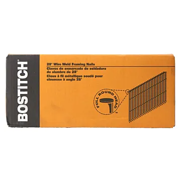 Bostitch 2,000-Qty 3-1/4" X .120" Screw Shank 28 Degree Wire Collated Full Round Head Stick Framing Nails