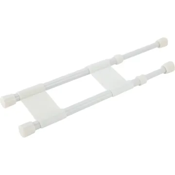 Camco Manufacturing RV Cupboard Double Bar (White) Extends 10 in. to 17 in.