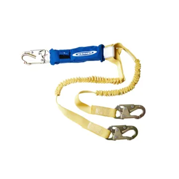Werner DeCoil Snap Hook Stretch Twin Leg Lanyard - 6 ft