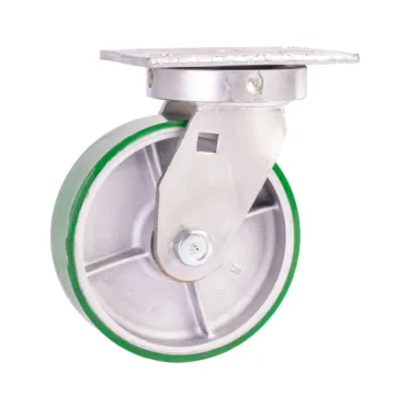 World Casters & Equipment Manufacturing 2500 lb 8 in Poly on Cast Iron Swivel Caster