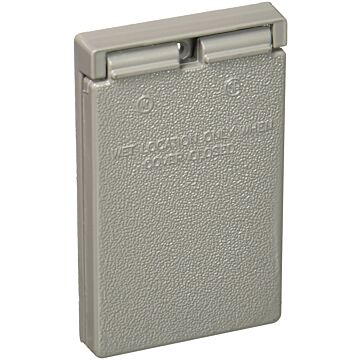 Bell GFCI Cover Vert Lid 1G Gray W/P