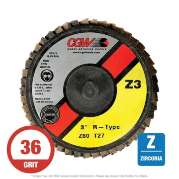 CGW Z3® 2 - 3" Mini Flap Discs - Zirconia, Roll On - Size 3 - Grit 36