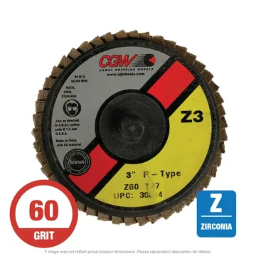 CGW Z3® 2 - 3" Mini Flap Discs - Zirconia, Roll On - Size 3 - Grit 60