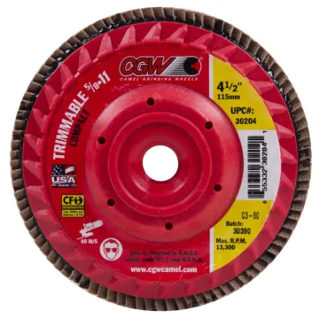 CGW 4-1/2 in 5/8-11 Compact Trimmable Mini Flap Disc