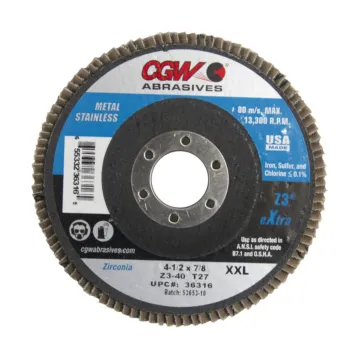 CGW 4-1/2 in 7/8 in Type 27/Depressed Center Flat Flap Disc