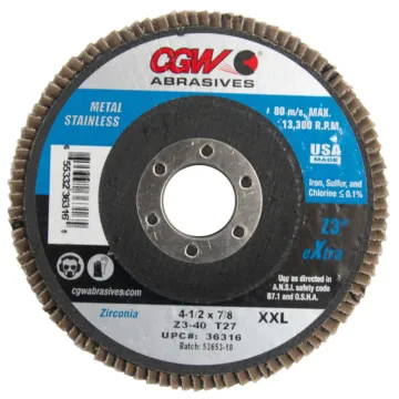 CGW 4-1/2 in 7/8 in Type 27/Depressed Center Flat Flap Disc
