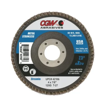 CGW 4 in, 5/8 in Type 27 Flat Flap Disc