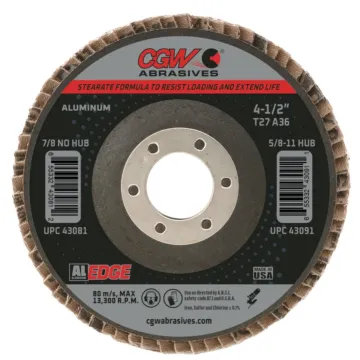 CGW 4-1/2 in 7/8 in Type 27/Depressed Center Flat Flap Disc