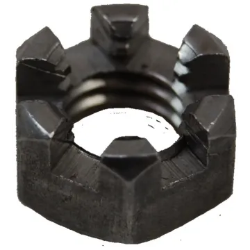 Slotted Finished Hex Nut, Coarse Thread, 1/4-20, Zinc CR+3