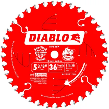Diablo Tools 5-3/8 in. x 36 Tooth Finish Trim Saw Blade