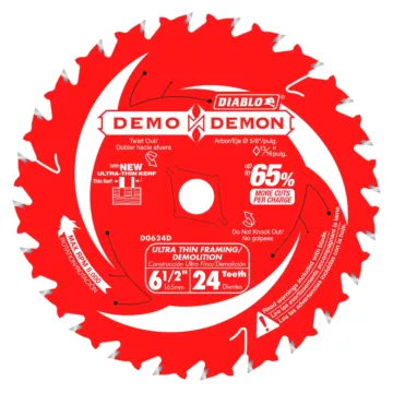 Diablo Tools 6-1/2 in. 24-Tooth Ultra-Thin Framing/Demolition Saw Blade