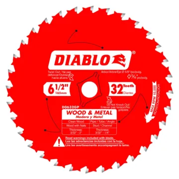 Diablo Tools 6-1/2 in. x 32 Tooth Wood & Metal Carbide Saw Blade