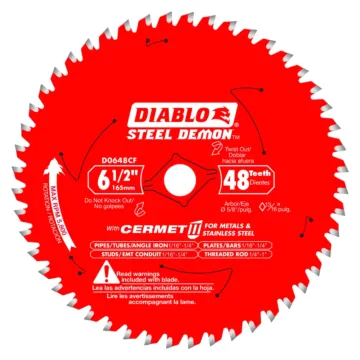 Diablo Tools 6-1/2 in. x 48 Tooth Steel Demon Cermet II Saw Blade for Metals and Stainless Steel