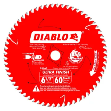 Diablo Tools 6-1/2 in. x 60 Tooth Ultra Finish Saw Blade