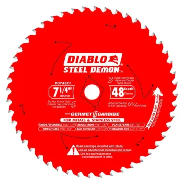 Diablo Tools 7-1/4 in. x 48 Tooth Steel Demon Cermet II Saw Blade for Metals and Stainless Steel