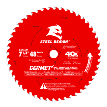 Diablo Tools 7-1/4" 48-Teeth Steel Demon™ CermetX™ Saw Blade for Metals and Stainless Steels