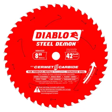 Diablo Tools 8 in. x 42 Tooth Steel Demon Cermet II Saw Blade for Metals and Stainless Steel
