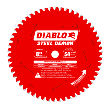 Diablo Tools 8" x 54-Teeth Steel Demon™ Saw Blade for Thin Metal