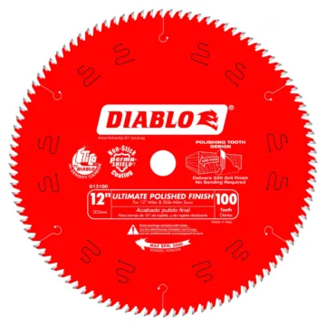 Diablo Tools 12 in. x 100 Tooth Ultimate Polished Finish Saw Blade