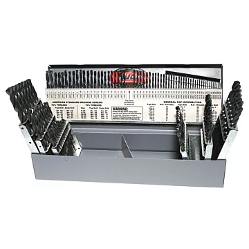Drillco 115PC DRILL SET 1/16-1/2 BY 64ths #1-60 A-Z