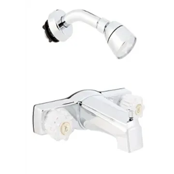 Plastic Chrome Center-Set Tub and Shower Faucet - 1/2 in.