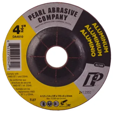 Pearl Abrasives Premium DC Grinding Wheel For Aluminum 4-1/2 x 1/4 x 7/8 AL24M T-27 DA4510