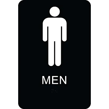 HY-KO Plastic Wall 9 in Restroom-Men Sign