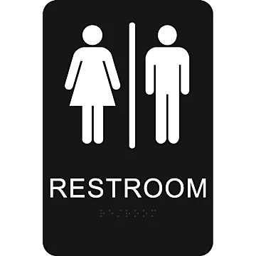 HY-KO Plastic Wall 9 in Restroom Sign