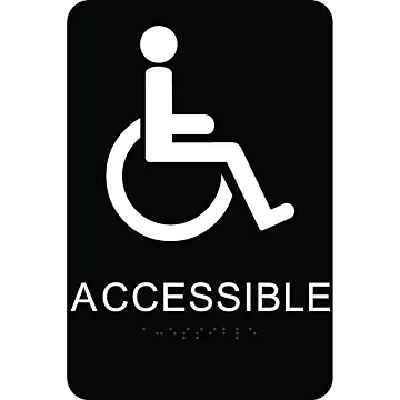 HY-KO Plastic Wall 9 in Handicapped Access Sign