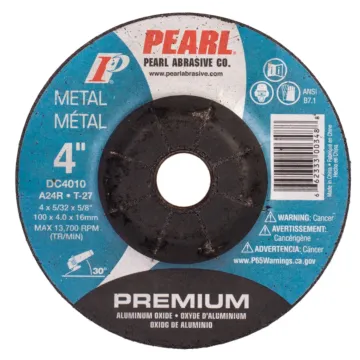 Pearl Abrasives Premium Aluminum Oxide Depressed Center Grinding Wheel 4 x 5/32 x 5/8 A24R T-27 DC4010