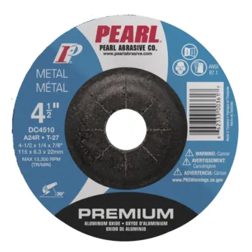 Pearl Abrasives Premium Aluminum Oxide Depressed Center Grinding Wheel 5 x 1/4 x 7/8 A24R T-27 DC5010