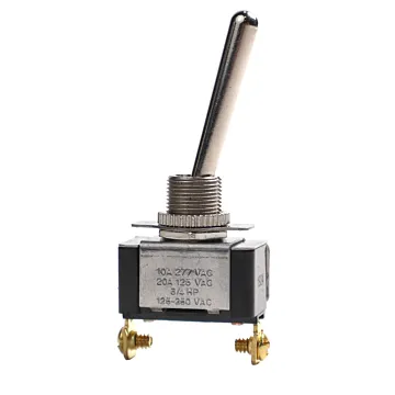 SPST On-Off Toggle Switch with Bat Handle, Screw Terminal 