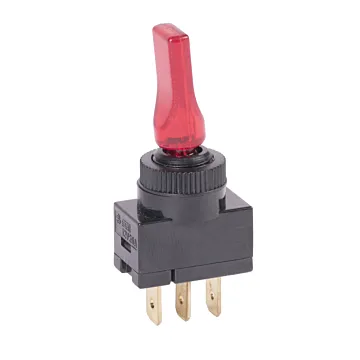 DC LED SPST On-Off Long Duck Bill Lighted Toggle Switch, Red, DC Rated Only
