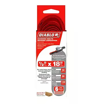 Diablo Tools 1/2 in. x 18 in. Detail File Sanding Belt (6-Piece)