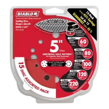 Diablo Tools 5 in. ROS Hook & Lock™ Disc Assorted Pack (15-Piece)