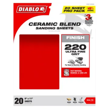 Diablo Tools 220 Grit Sanding Sheets (20pk) 9 in. x 11 in.