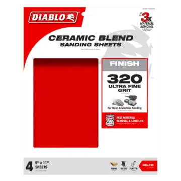 Diablo Tools 320 Grit Sanding Sheets (4pk) 9 in. x 11 in.