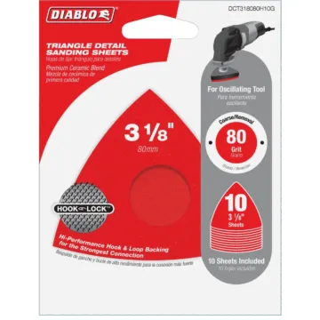Diablo Tools Diablo 80-Grit (Coarse) 3-1/8 In. Oscillating Detail Triangle Sanding Sheets (10-Pack)