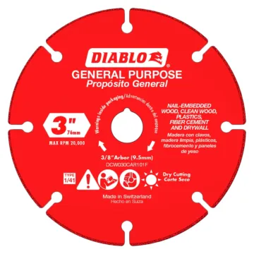 Diablo Tools 3 in. Carbide Grit Cut-Off Wheel for Multi-Materials