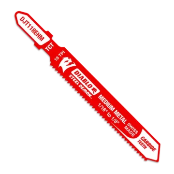 Diablo Tools 18 TPI Carbide T-Shank Jig Saw Blade for Medium Metal - 3-1/4 in.