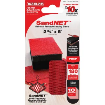 Diablo Tools Diablo SandNET 2-3/4 In. x 5 In. 180-Grit Reusable Hand Sander Refill Sheets (10-Pack)