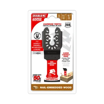 Diablo Tools AMPED™ Demo Demon™ Carbide Teeth Oscillating Blade for Nail-Embedded Wood - 1-1/4 in.