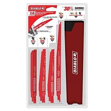 Diablo Tools 14 pc Nail-Embedded Wood and Metal Demolition Recip Set