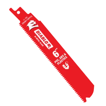 Diablo Tools 6" 11TPI Bi-Metal Reciprocating Saw Blade for PVC, ABS, and Plastics (5-pk)